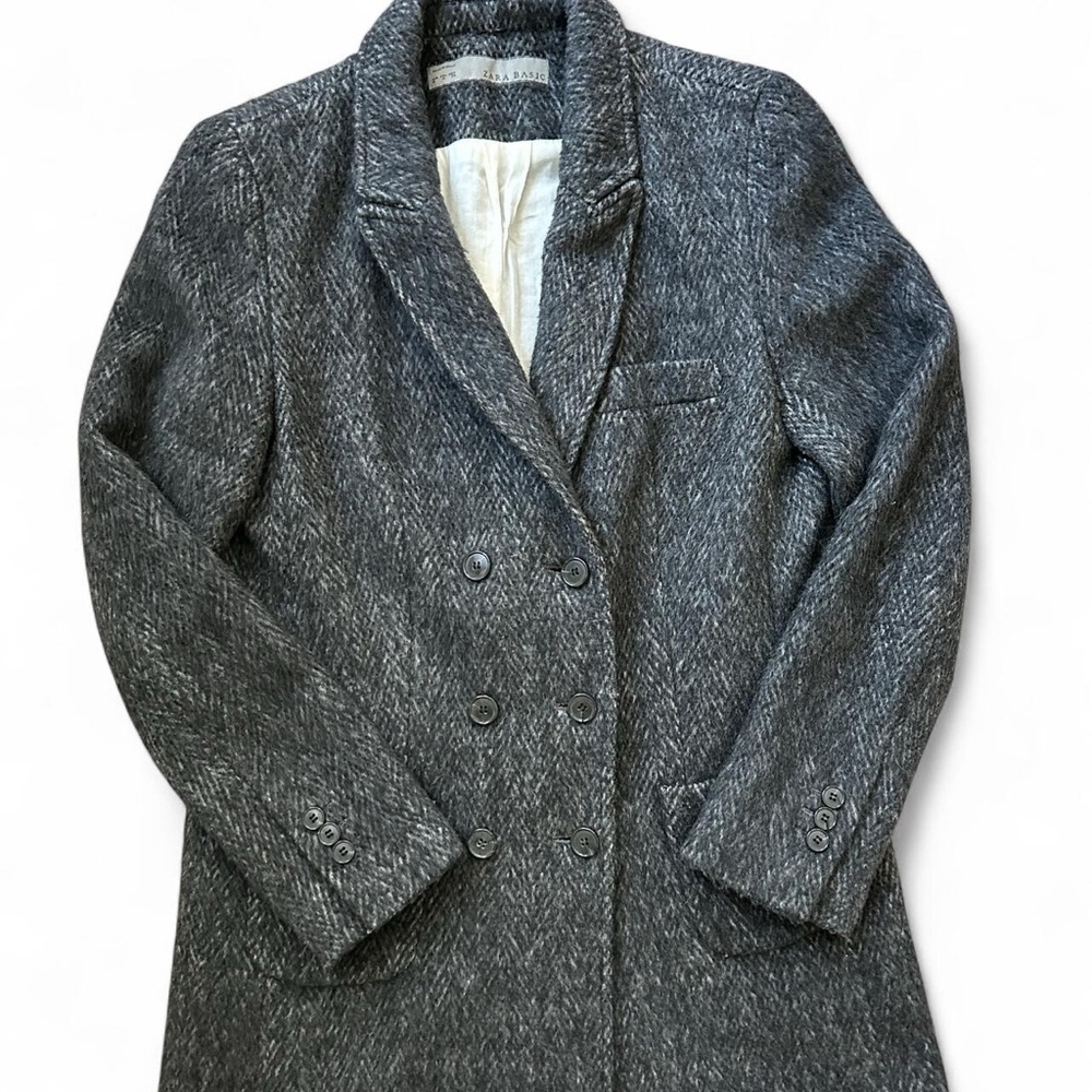 Zara Herringbone Pea Coat